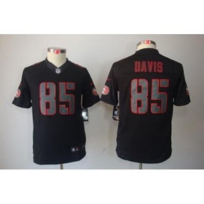 Youth Nike San Francisco 49ers #85 Vernon Davis Black Jerseys[Impact Limited]