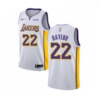 Youth Los Angeles Lakers 22 Elgin Baylor Swingman White Basketball Jersey Association Edition