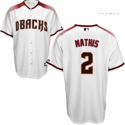 Mens Majestic Arizona Diamondbacks 2 Jeff Mathis Authentic White Home Cool Base MLB Jersey