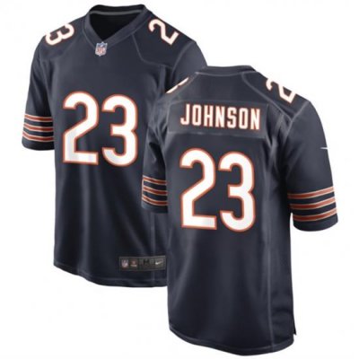 Men Chicago Bears 23 Roschon Johnson Navy Stitched Game Jersey