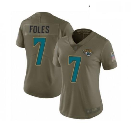 Womens Jacksonville Jaguars 7 Nick Foles Limited Olive 2017 Salute to Service Football Jersey