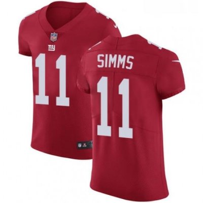 Mens Nike New York Giants 11 Phil Simms Red Alternate Vapor Untouchable Elite Player NFL Jersey