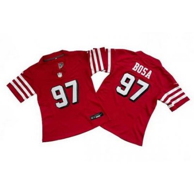 Women San Francisco 49ers 97 Nick Bosa New Red 2023 F U S E  Stitched Football Jersey