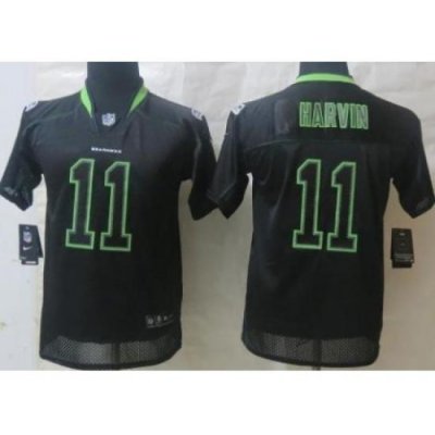 Youth Nike Seattle Seahawks 11 Percy Harvin Lights Out Black Elite NFL Jersey