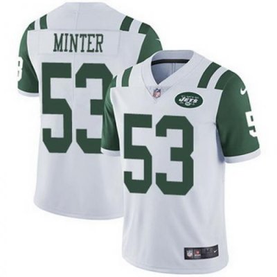 Nike Jets #53 Kevin Minter White Mens Stitched NFL Vapor Untouchable Limited Jersey