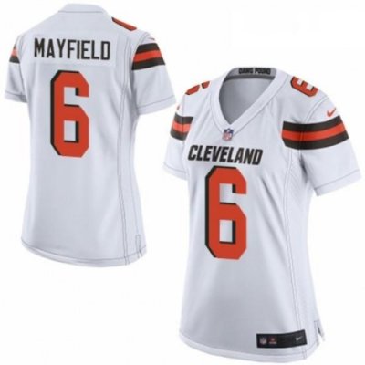 Womens Nike Cleveland BroWns 6 Baker Mayfield Game White NFL Jersey