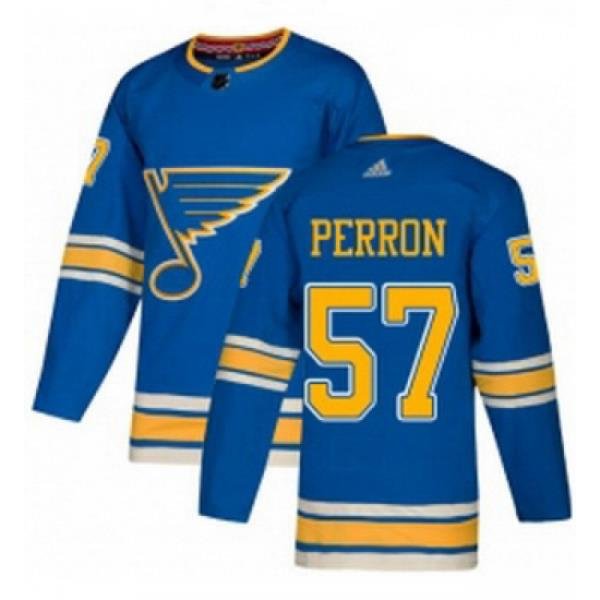 Youth Adidas St Louis Blues 57 David Perron Authentic Navy Blue Alternate NHL Jersey