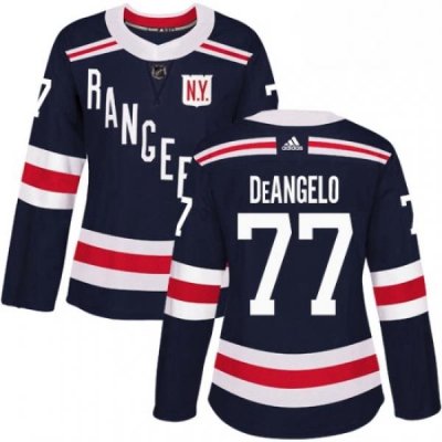 Womens Adidas New York Rangers 77 Anthony DeAngelo Authentic Navy Blue 2018 Winter Classic NHL Jersey