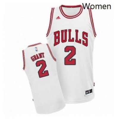 Womens Adidas Chicago Bulls 2 Jerian Grant Swingman White Home NBA Jersey