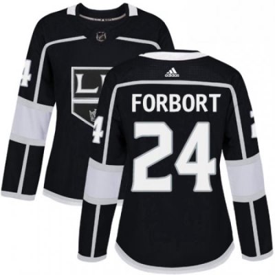 Womens Adidas Los Angeles Kings 24 Derek Forbort Authentic Black Home NHL Jersey