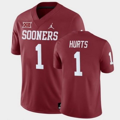 Oklahoma Sooners Jalen Hurts Crimson Home Men'S Jersey