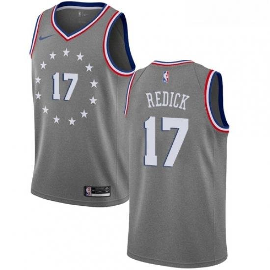 Youth Nike Philadelphia 76ers 17 JJ Redick Swingman Gray NBA Jersey City Edition