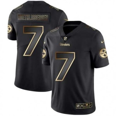 Nike Steelers 7 Ben Roethlisberger Black Gold Vapor Untouchable Limited Jersey