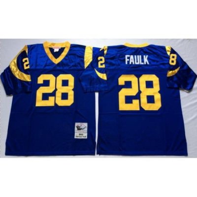 Mitchell And Ness Rams #28 marshall faulk Blue Throwback Stitched NFL Jersey