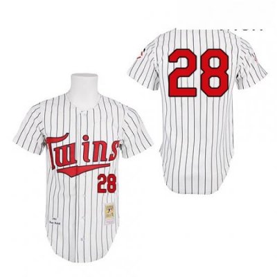 Mens Mitchell and Ness 1991 Minnesota TWins 28 Bert Blyleven Authentic White ThroWback MLB Jersey