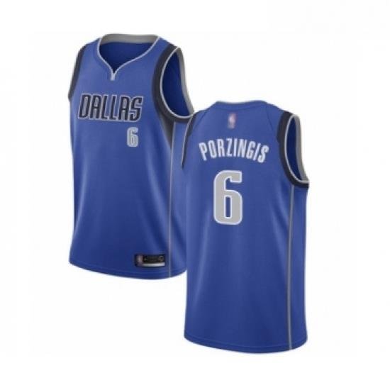 Womens Dallas Mavericks 6 Kristaps Porzingis Authentic Royal Blue Basketball Jersey Icon Edition