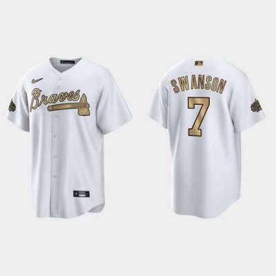 Men Dansby SWanson Atlanta Braves 2022 Mlb All Star Game White  Jersey