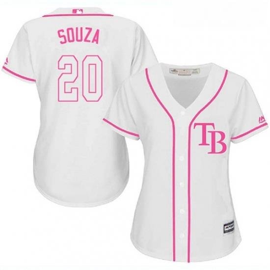 Womens Majestic Tampa Bay Rays 20 Steven Souza Authentic White Fashion Cool Base MLB Jersey