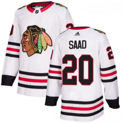 Womens Adidas Chicago Blackhawks 20 Brandon Saad Authentic White Away NHL Jersey