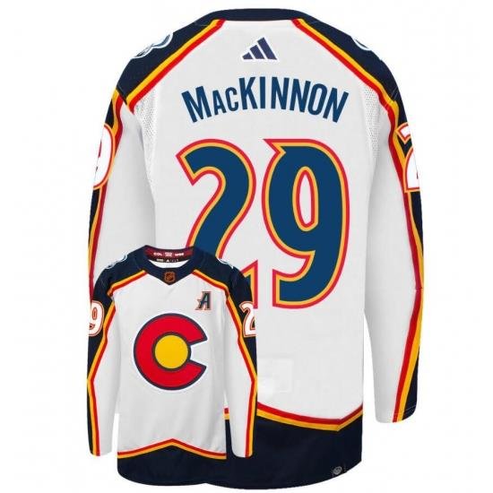 Men Colorado Avalanche Nathan MacKinnon #29 Retro Adidas Authentic Player Jersey