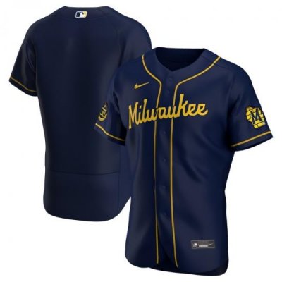 Men MilWaukee BreWers Men Nike Navy Alternate 2020 Flex Base Team MLB Jersey