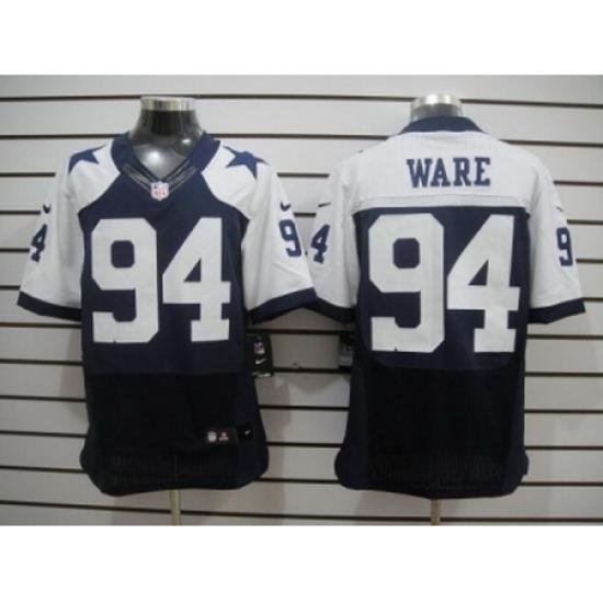 Nike Dallas CoWboys 94 DeMarcus Ware Blue Elite Thankgivings NFL Jersey