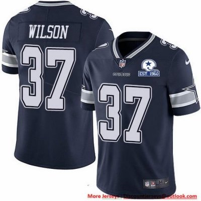 Nike Cowboys 37 Donovan Wilson Navy Blue Team Color Men Stitched With Established In 1960 Patch NFL Vapor Untouchable Limited Jersey