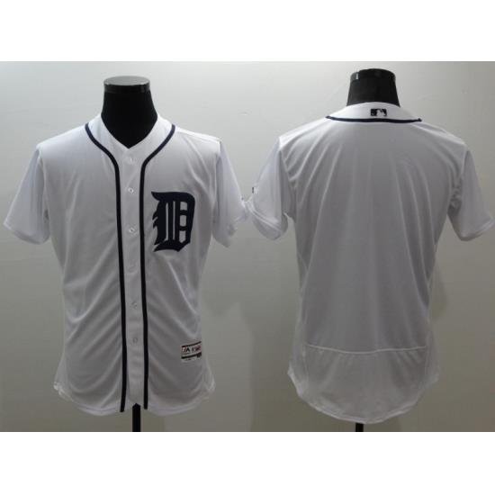 MLB Tigers Blank White Blank Cool Base Men Jersey