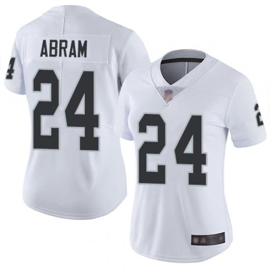 Raiders 24 Johnathan Abram White Women Stitched Football Vapor Untouchable Limited Jersey