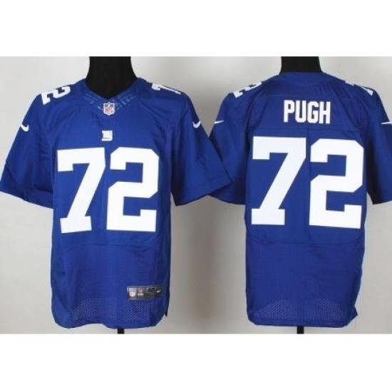 Nike New York Giants 72 Justin Pugh Blue Elite NFL Jersey