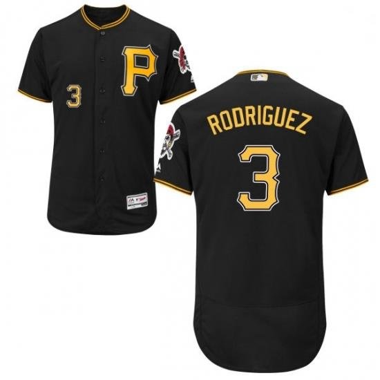 Mens Majestic Pittsburgh Pirates 3 Sean Rodriguez Black Flexbase Authentic Collection MLB Jersey