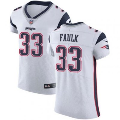 Men Nike Patriots #33 Kevin Faulk White Stitched NFL Vapor Untouchable Elite Jersey