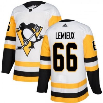 Youth Adidas Pittsburgh Penguins 66 Mario Lemieux Authentic White Away NHL Jersey