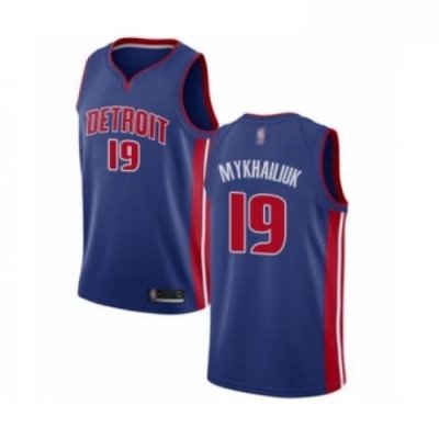 Youth Detroit Pistons 19 Sviatoslav Mykhailiuk Swingman Royal Blue Basketball Jersey Icon Edition