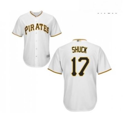 Mens Pittsburgh Pirates 17 JB Shuck Replica White Home Cool Base Baseball Jersey