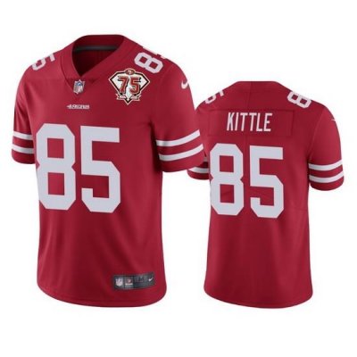 Nike San Francisco 49ers 85 George Kittle Red Men 75th Anniversary Stitched NFL Vapor Untouchable Limited Jersey