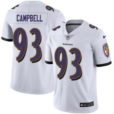 Nike Ravens 93 Calais Campbell White Men Stitched NFL Vapor Untouchable Limited Jersey