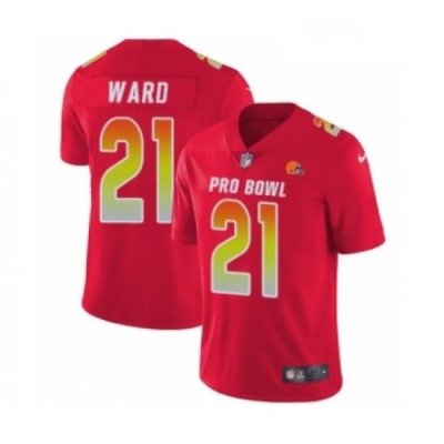 Mens Nike Cleveland BroWns 21 Denzel Ward Limited Red AFC 2019 Pro BoWl NFL Jersey