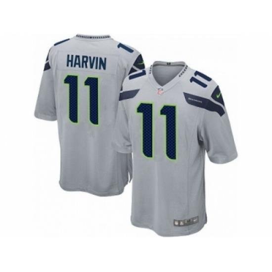 Nike Seattle Seahawks 11 Percy Harvin Grey Game NFL Jersey