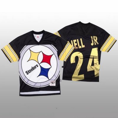 NFL Pittsburgh Steelers 24 Benny Snell Jr  Black Men Mitchell  26 Nell Big Face Fashion Limited NFL Jersey