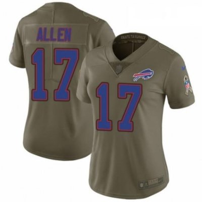 Womens Nike Buffalo Bills 17 Josh Allen Limited Olive 2017 Salute to Service NFL Jersey