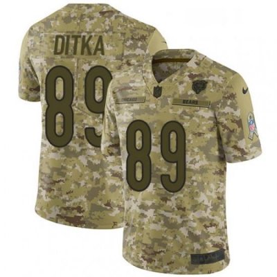 Mens Nike Chicago Bears 89 Mike Ditka Limited Camo 2018 Salute to Service NFL Jersey