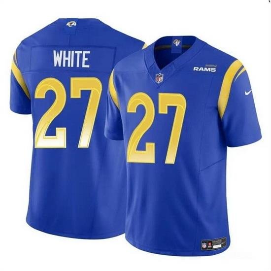 Men Los Angeles Rams 27 Tre'Davious White Blue 2024 F U S E  Vapor Untouchable Stitched Football Jersey