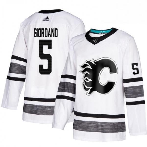 Mens Adidas Calgary Flames 5 Mark Giordano White 2019 All Star Game Parley Authentic Stitched NHL Jersey