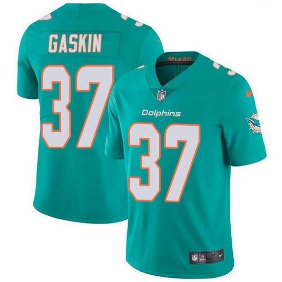 Nike Miami Dolphins 37 Myles Gaskin Aqua Green Team Color Men Stitched NFL Vapor Untouchable Limited Jersey