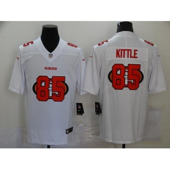 Nike San Francisco 49ers 85 George Kittle White Shadow Logo Limited Jersey