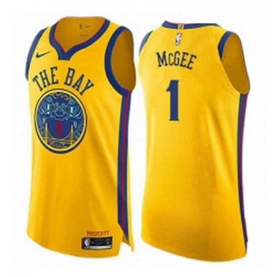 Youth Nike Golden State Warriors 1 JaVale McGee Swingman Gold NBA Jersey City Edition