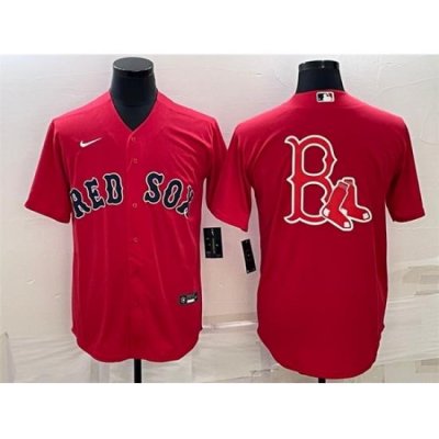 Men Boston Red Sox Red Team Big Logo Cool Base Stitched Jersey