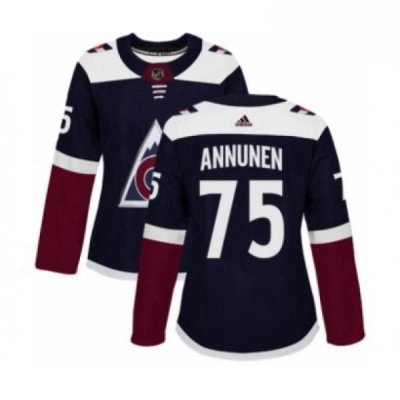 Womens Adidas Colorado Avalanche 75 Justus Annunen Premier Navy Blue Alternate NHL Jersey