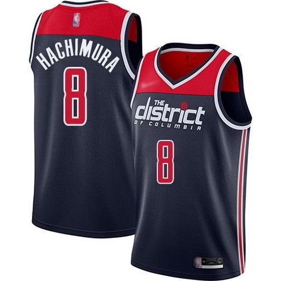 Wizards  8 Rui Hachimura Navy Blue Basketball Swingman Statement Edition 2019 2020 Jersey